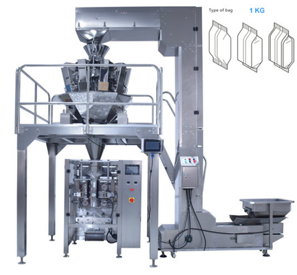 1Kg/Bag Fully Automatic Rice Packing Machine With Multi-Heads Weigher
